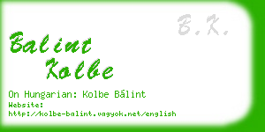 balint kolbe business card